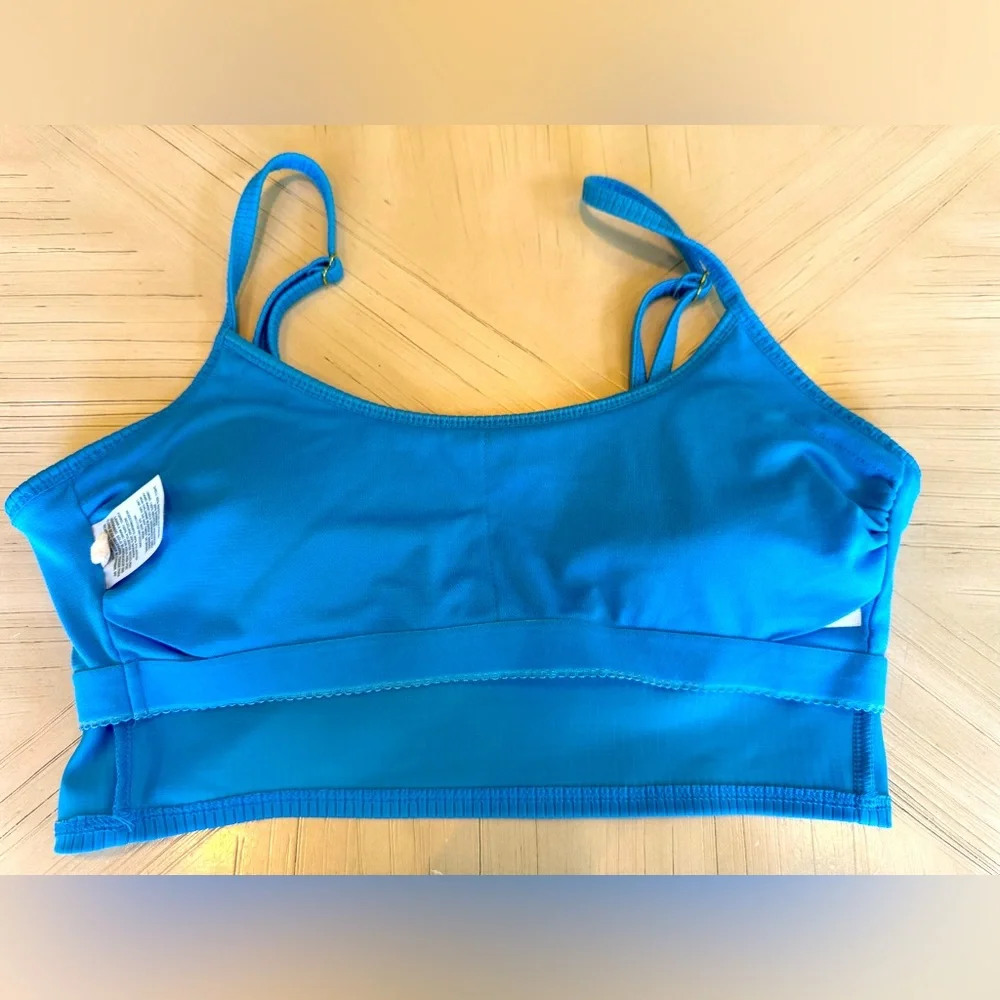 Wild Fable Ribbed Longline Bikini Top Blue S 4-6